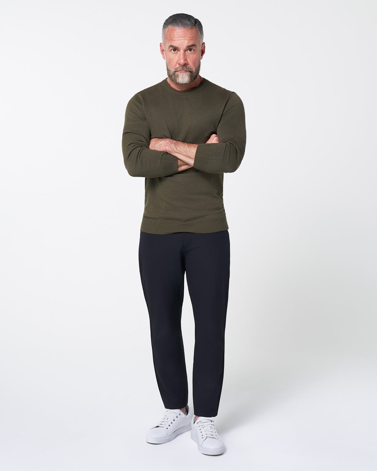 Mid-Weight Wool Crewneck - Olive