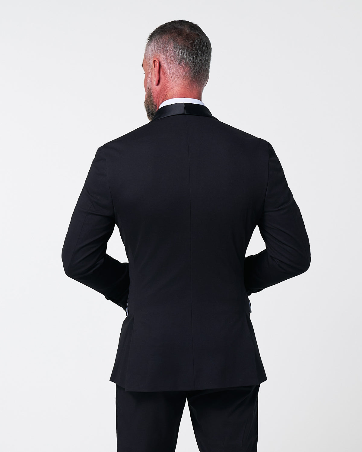 Athletic Fit Stretch Tuxedo Jacket - Black with Shawl Lapel