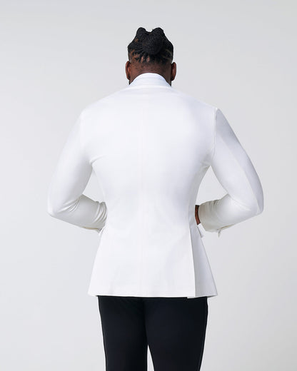 Athletic Fit Stretch Tuxedo Jacket - Solid Cream with White Shawl Lape