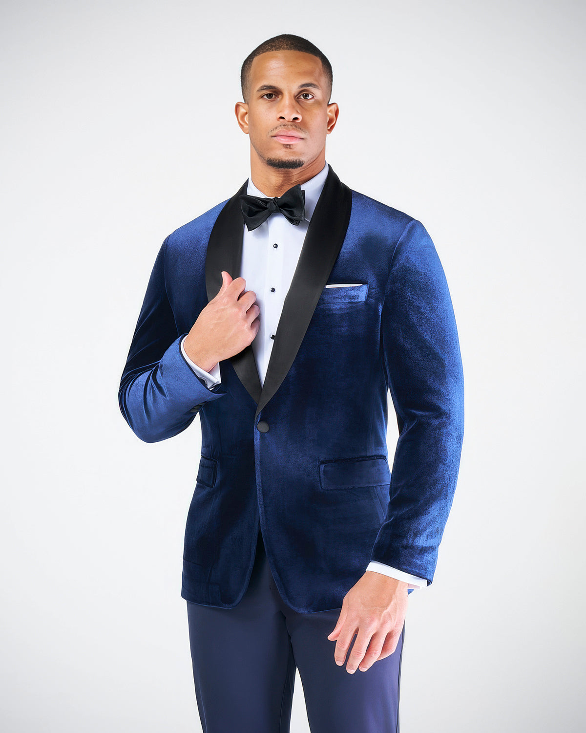 Athletic Fit Stretch Tuxedo Jacket - Blue Velvet