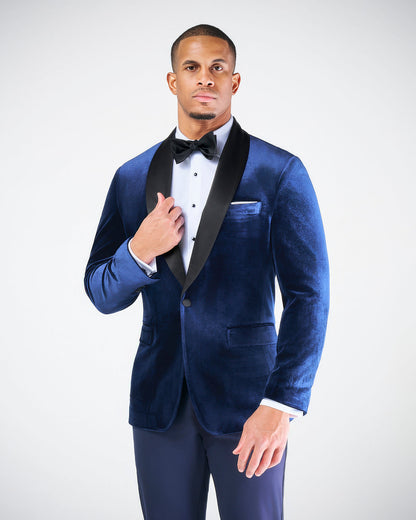 Athletic Fit Stretch Tuxedo Jacket - Blue Velvet