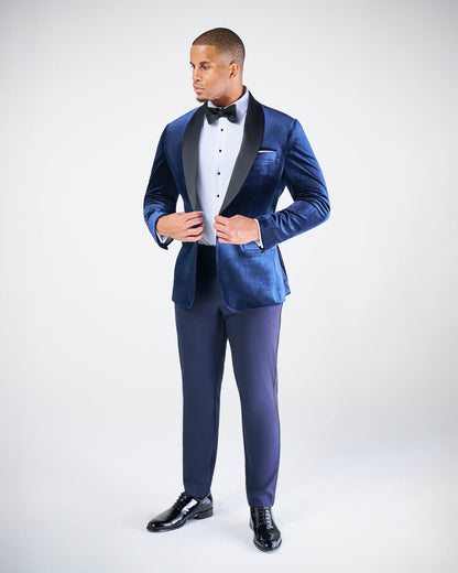 Athletic Fit Stretch Tuxedo Jacket - Blue Velvet