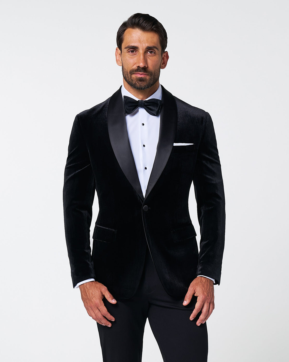 Athletic Fit Stretch Tuxedo Jacket - Black Velvet