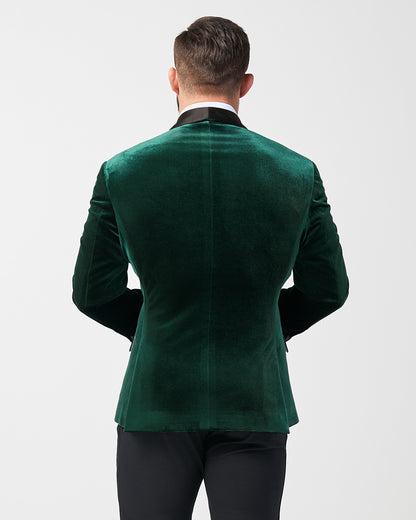 Athletic Fit Stretch Tuxedo Jacket - Green Velvet