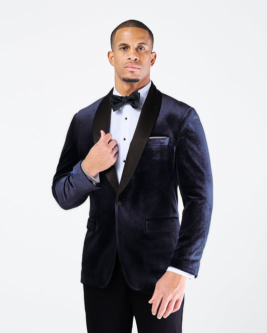Athletic Fit Stretch Tuxedo Jacket - Navy Velvet