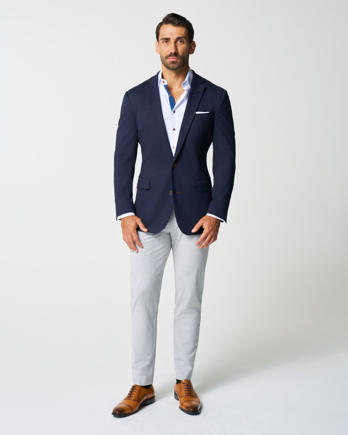 Athletic Fit Stretch Blazer - Navy