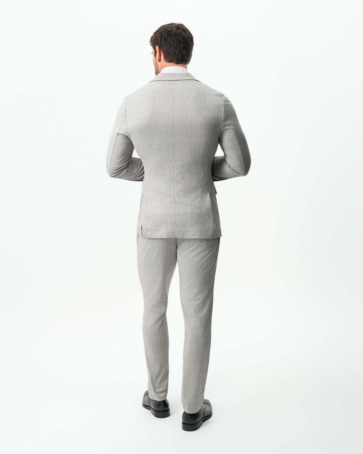 Athletic Fit Stretch Blazer - Unstructured Stone Crosshatch
