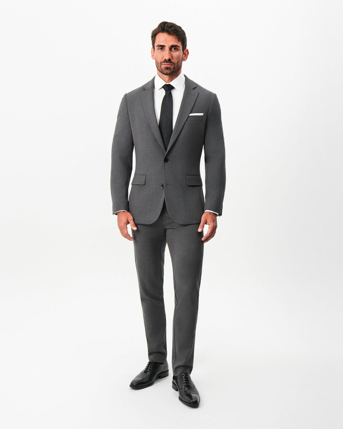 Athletic Fit Stretch Blazer - Dark Grey Crosshatch