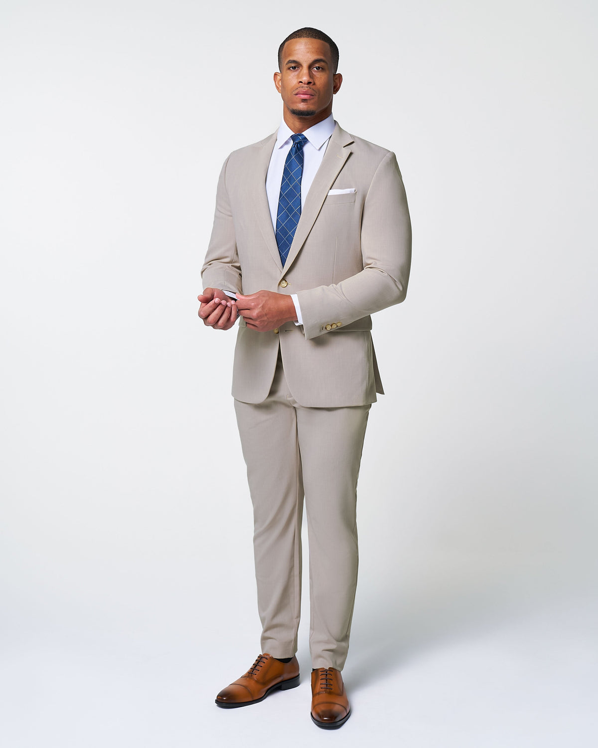Athletic Fit Stretch Blazer - Heathered Stone