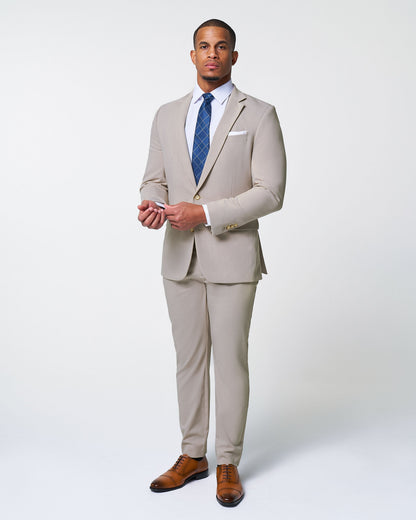 Athletic Fit Stretch Blazer - Heathered Stone