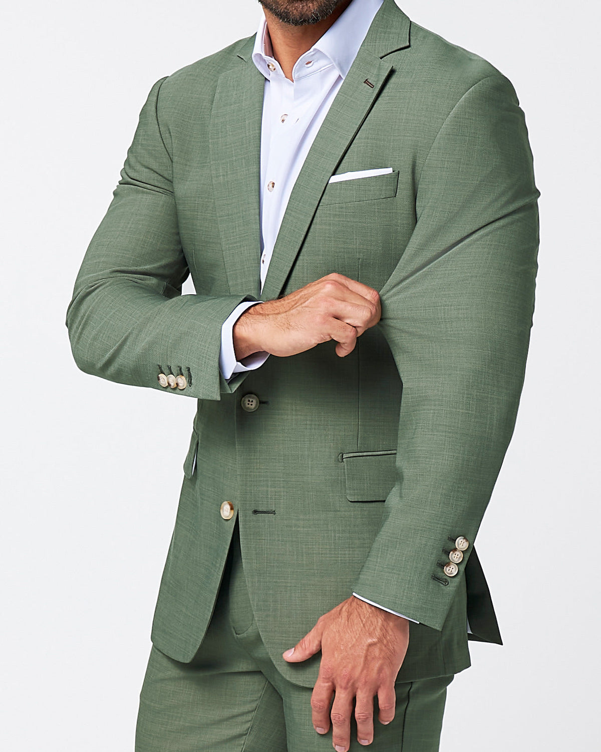Athletic Fit Stretch Blazer - Heathered Forest Green