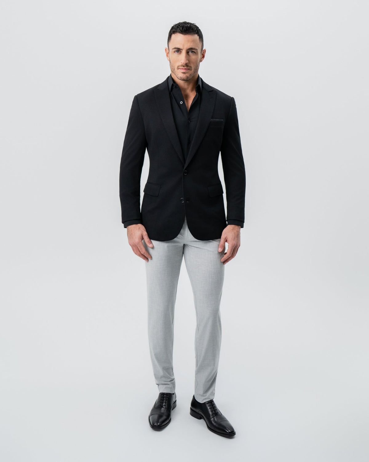 Athletic Fit Stretch Blazer - Black - Pick Stitch