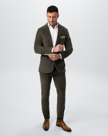 Unstructured Corduroy Blazer - Dark Olive