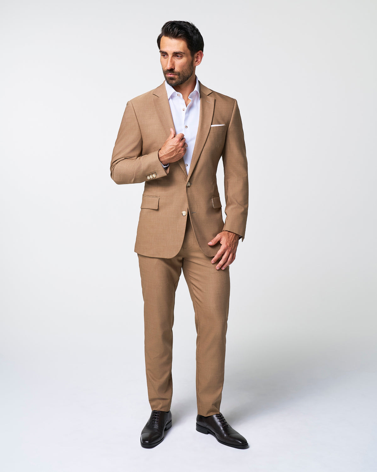 Athletic Fit Stretch Blazer - Heathered Cappuccino