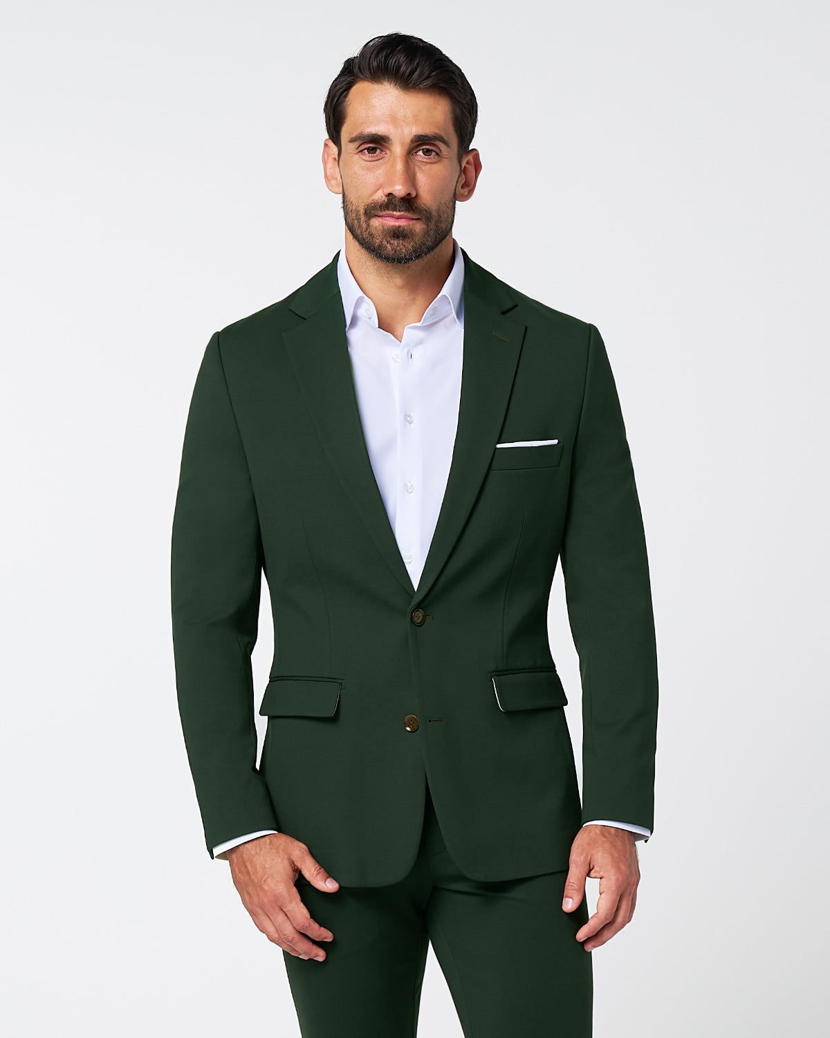 Athletic Fit Stretch Blazer - Solid Hunter Green