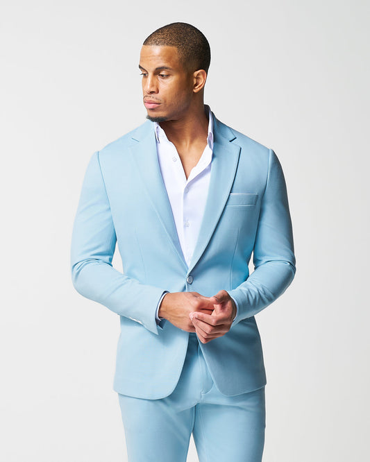 Athletic Fit Stretch Blazer - Solid Cool Blue