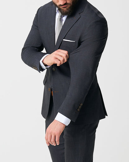 Athletic Fit Stretch Blazer - Heathered Midnight Navy