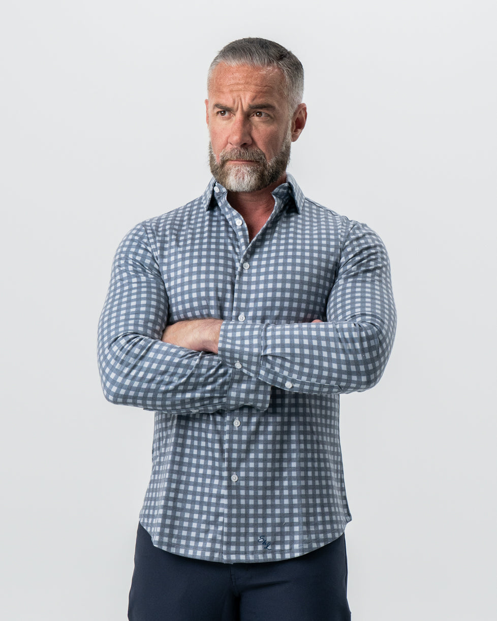 "The Ace" Big Navy Check Button Down