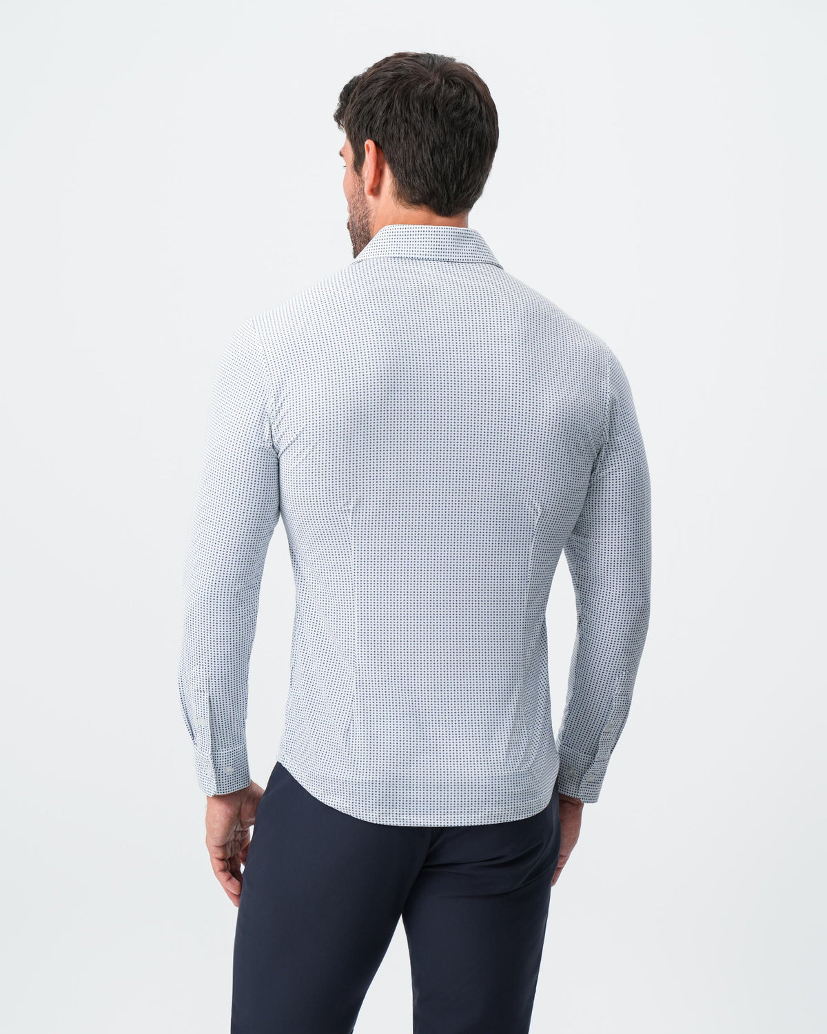 "The Guy" Sport Shirt - Navy & Light Blue Plus Print