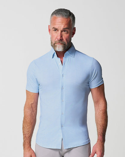 "The Rowan" Light Blue Printed Linen
