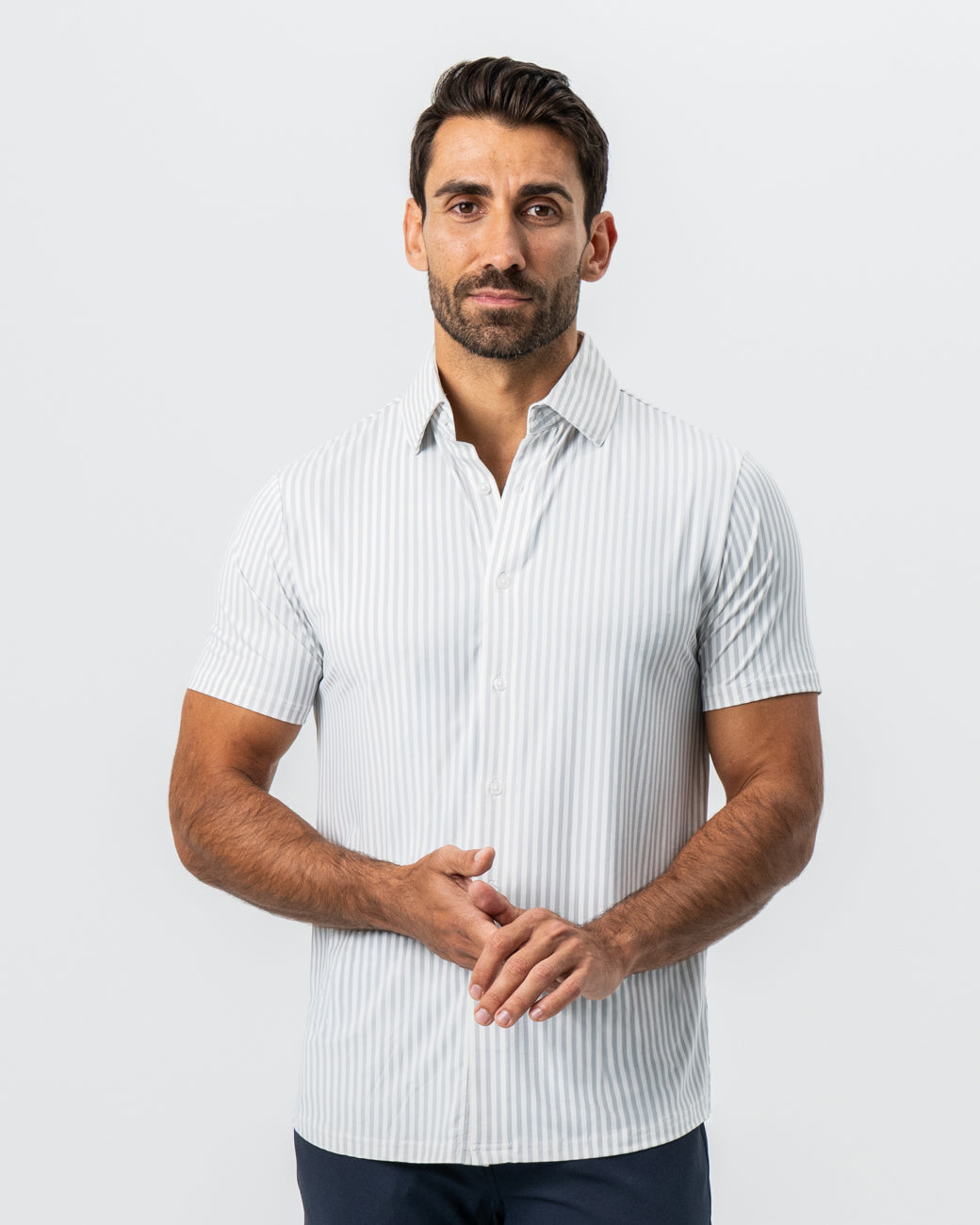 "The Anchor" Light Grey Bengal Stripe
