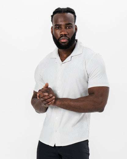 Seersucker Short Sleeve Button Down - Grey
