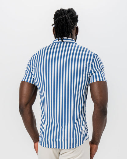 "The Bay" Navy & White Bengal Stripe