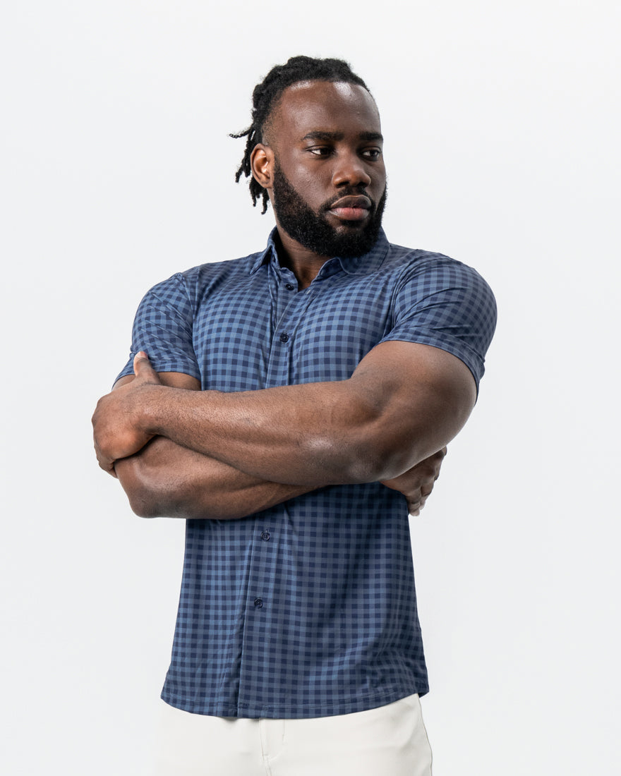 "The Petoskey" Navy & Blue Big Gingham