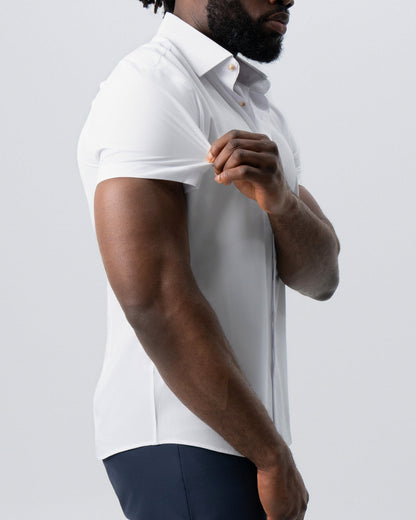 "The Marco" Solid White with Tortoise Shell Buttons