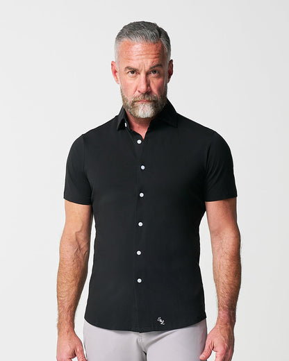 "The Roth" Black Short Sleeve Button Down