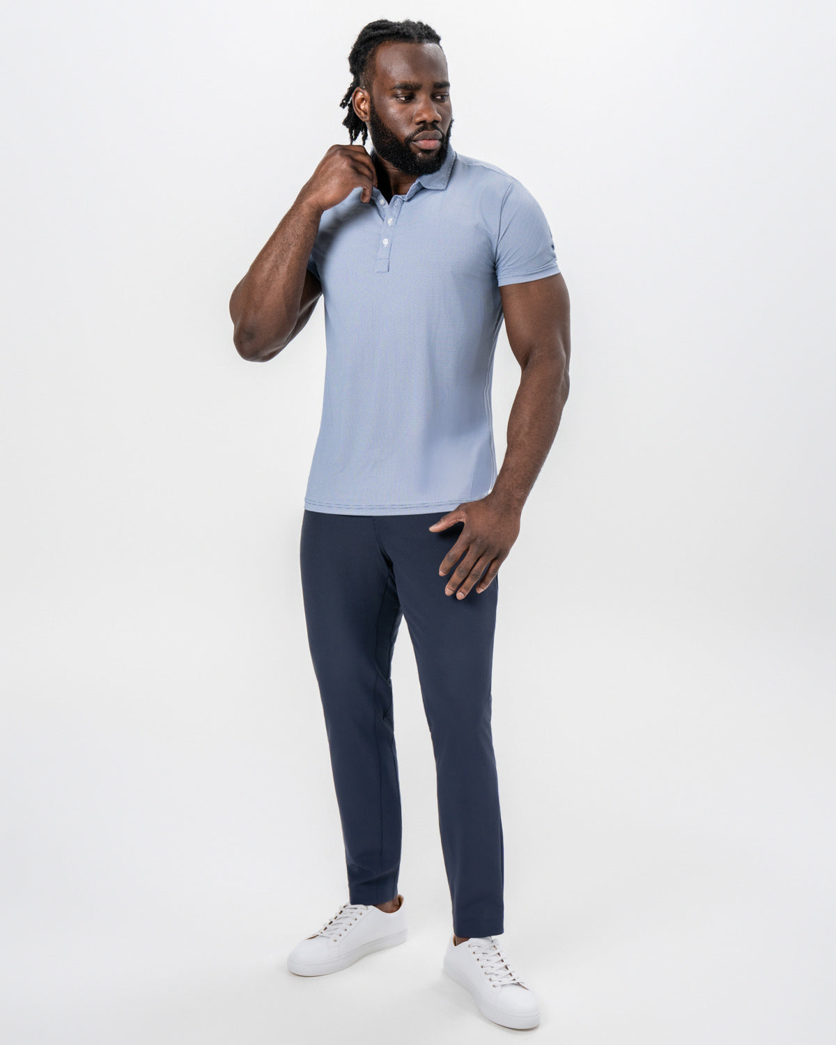 "The Crosby" Navy & White Mini Geo Pattern