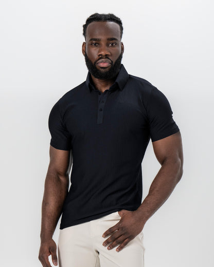 Seersucker Polo - Black