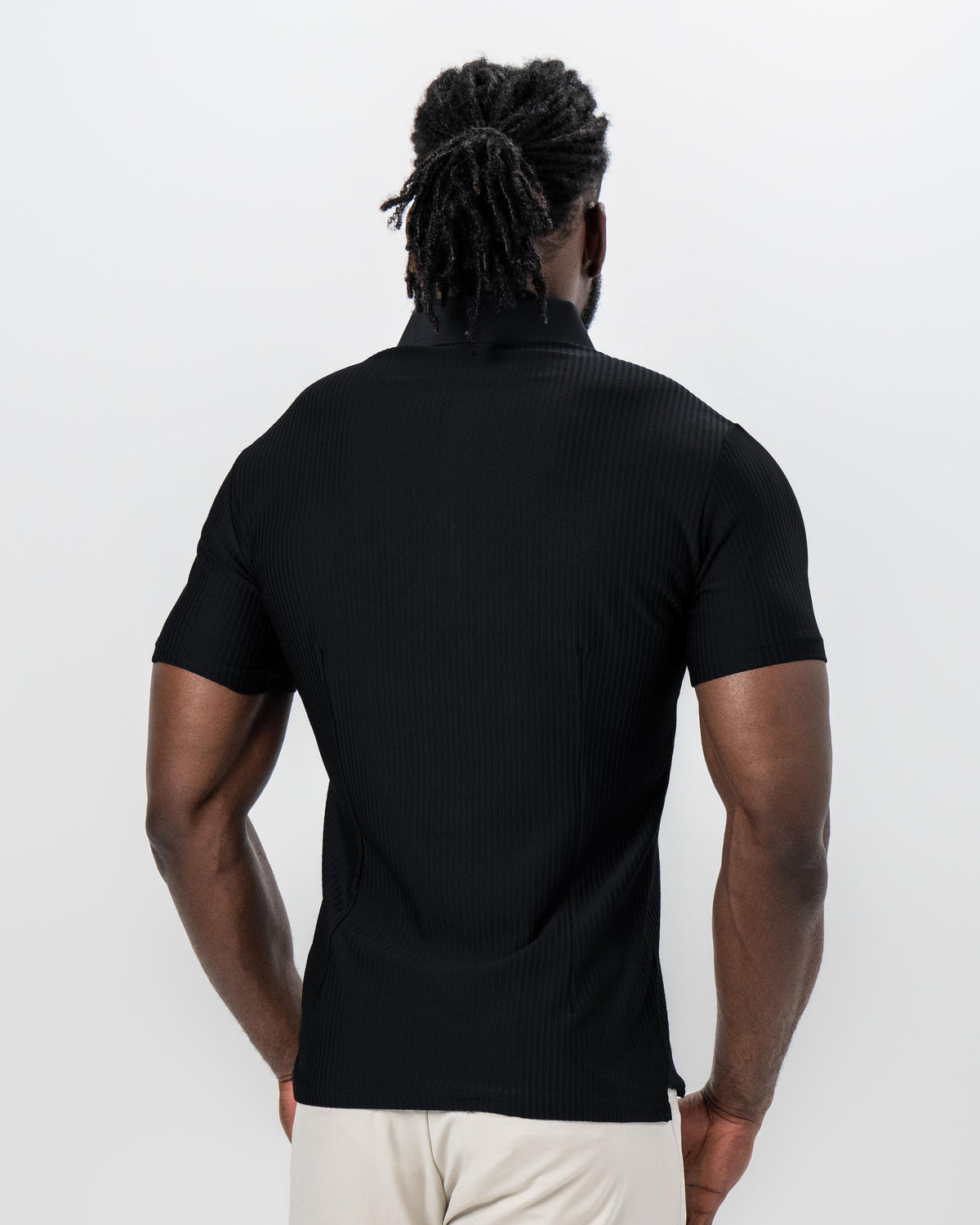 Seersucker Polo - Black