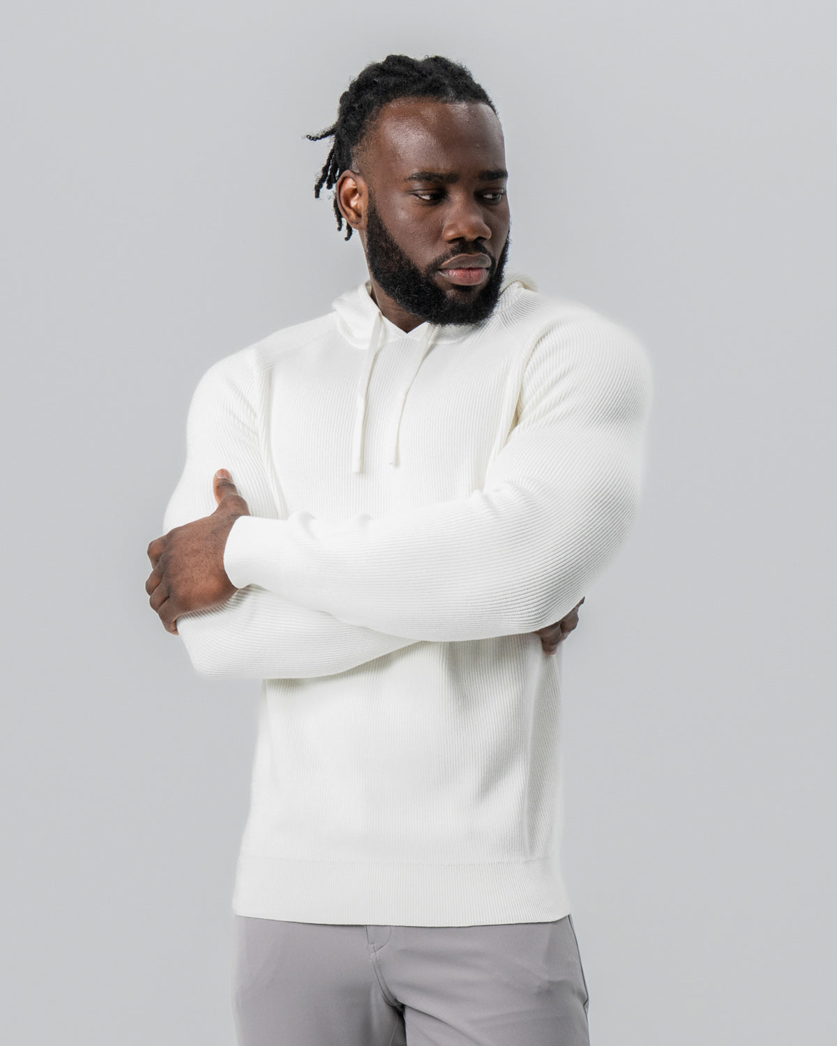 Heavy Knit Hoodie - Cream