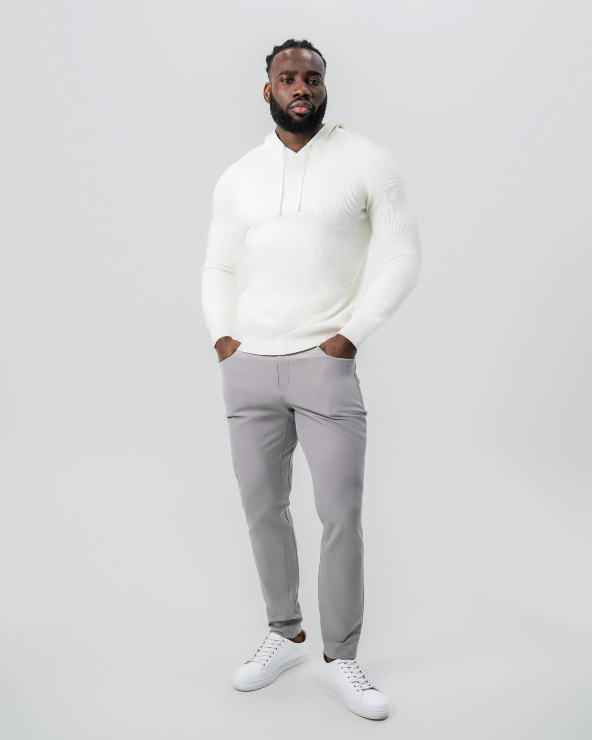 Heavy Knit Hoodie - Cream