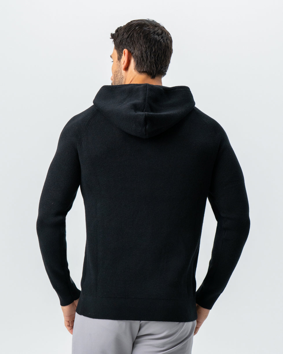 Heavy Knit Hoodie - Black