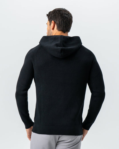 Heavy Knit Hoodie - Black
