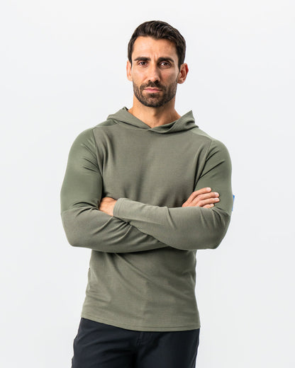 Waffle Knit Hoodie - Olive