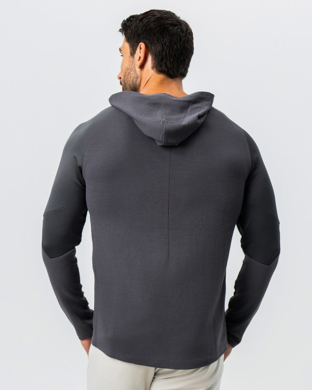 Waffle Knit Hoodie - Charcoal