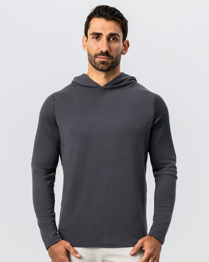 Waffle Knit Hoodie - Charcoal