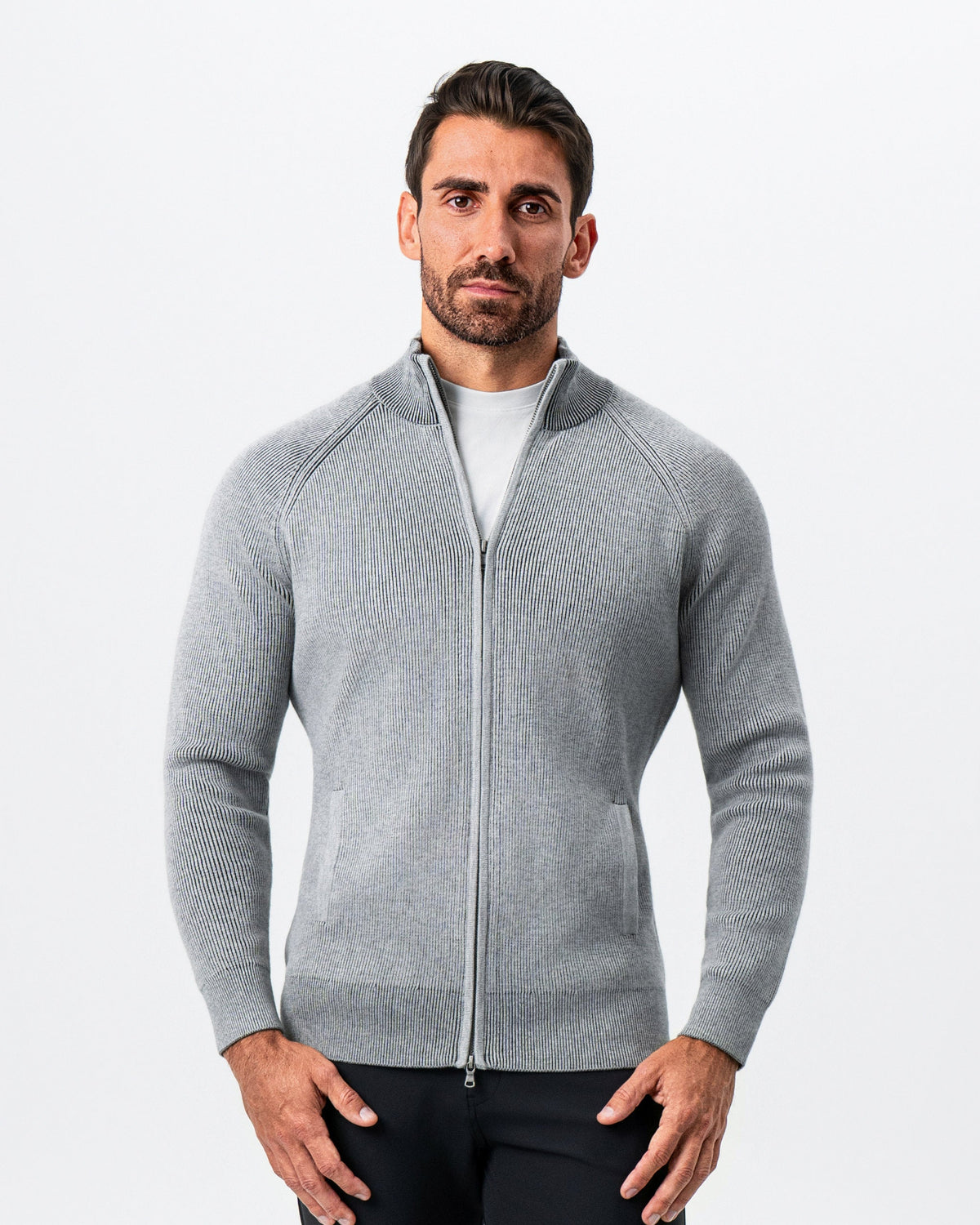 Mid-Weight Sweater Bomber - Grey
