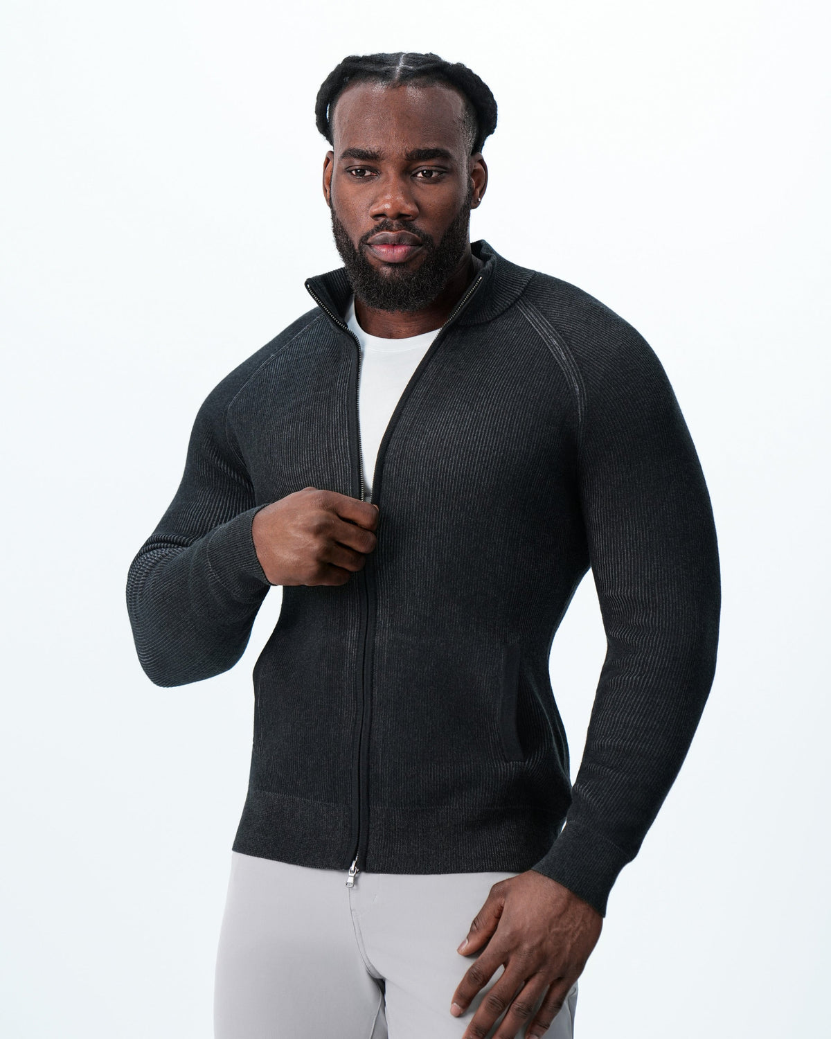 Mid-Weight Sweater Bomber - Black