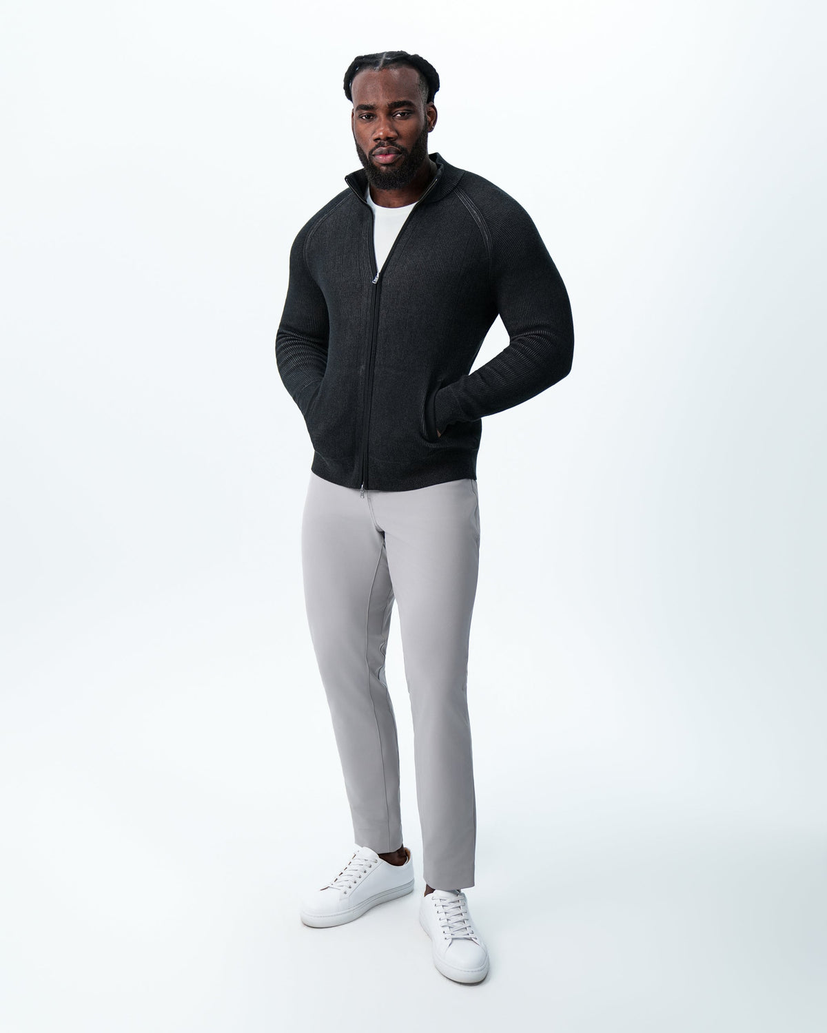 Mid-Weight Sweater Bomber - Black