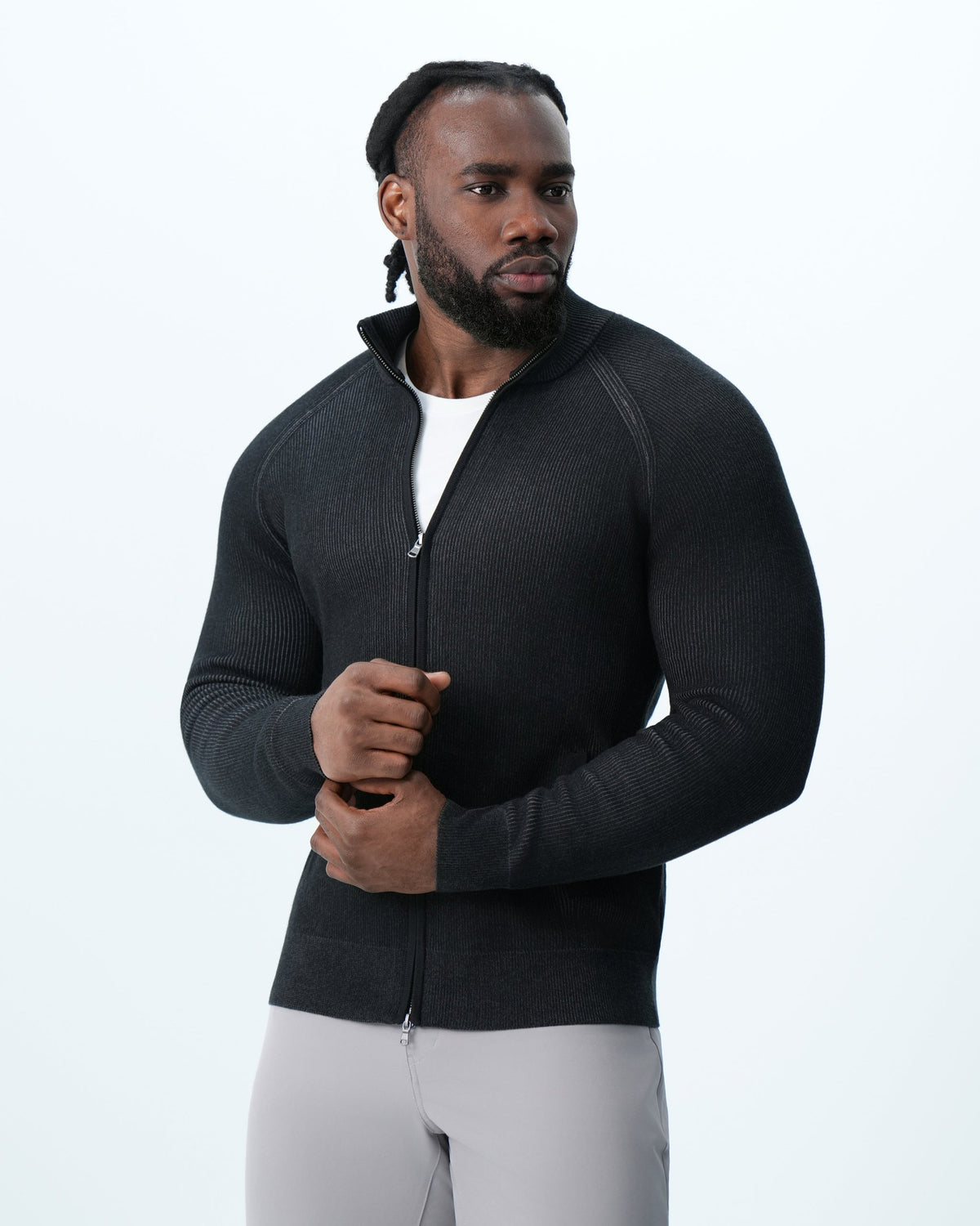 Mid-Weight Sweater Bomber - Black