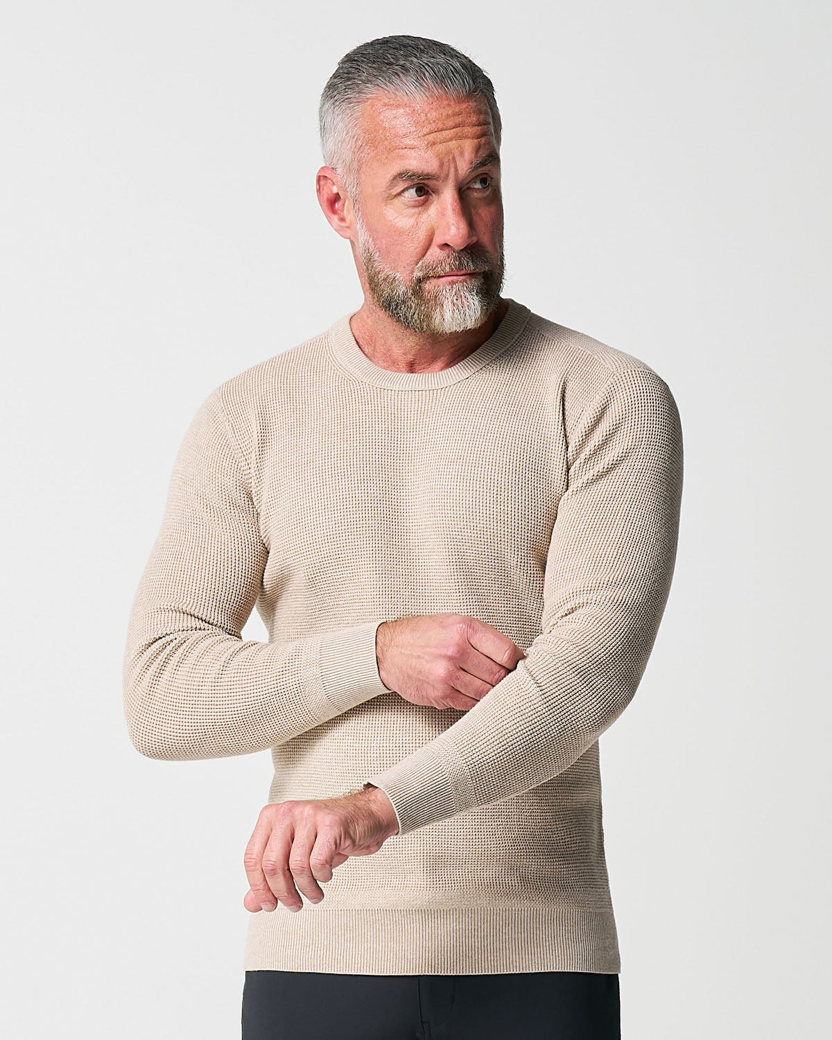 Heavy Knit Crewneck - Tan