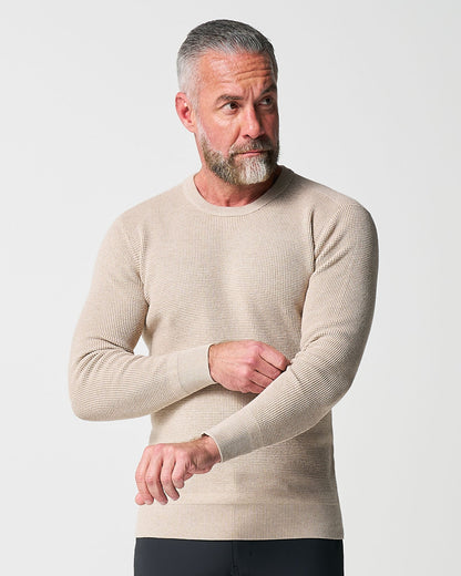 Heavy Knit Crewneck - Tan