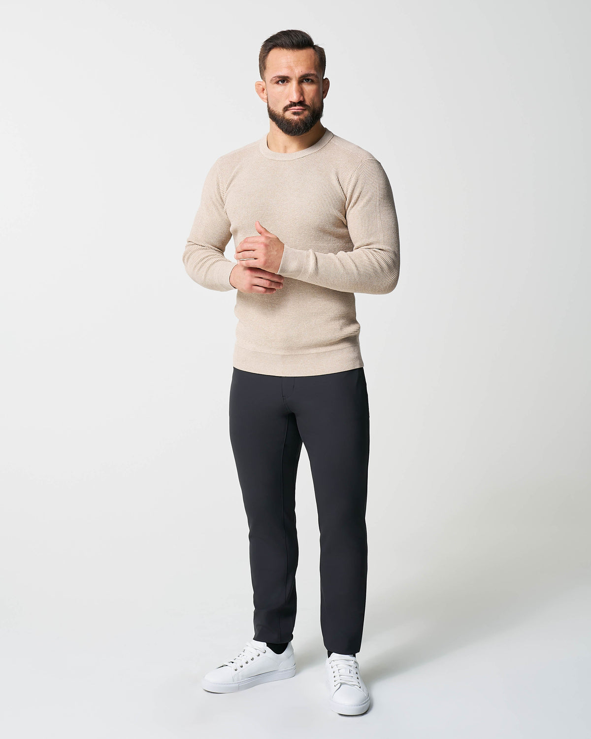 Heavy Knit Crewneck - Tan