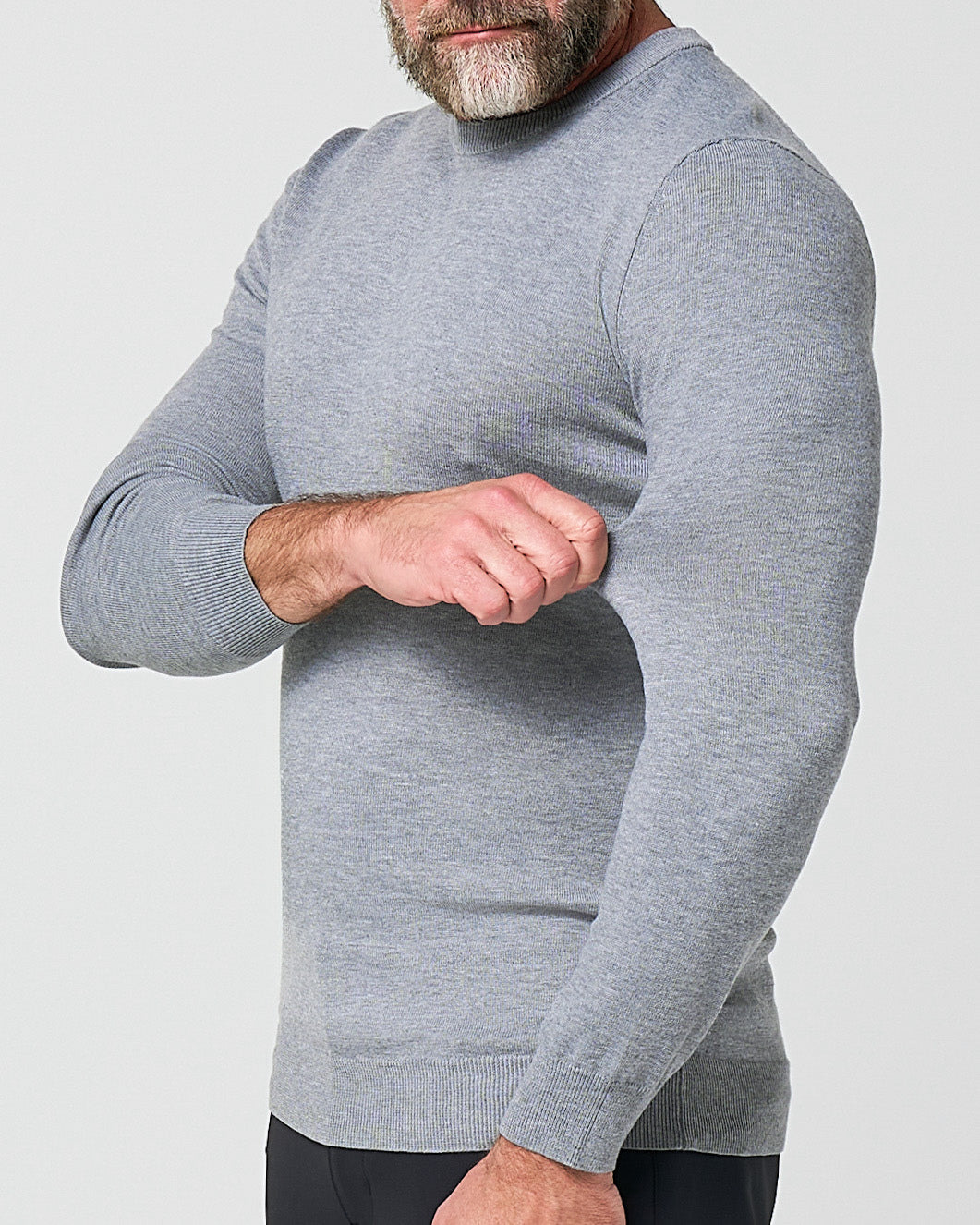 Mid-Weight Wool Crewneck - Grey