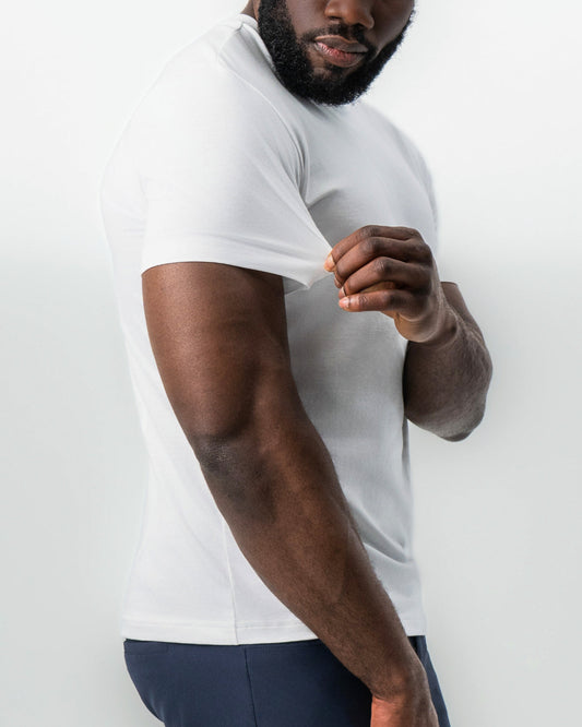 "The Taylor" White Short Sleeve Crewneck