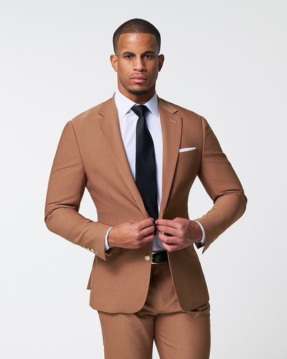 Athletic Fit Stretch Blazer - Heathered Copper